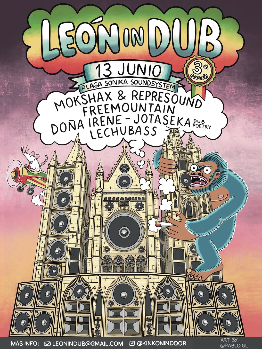 Plaga Sonika soundsystem, Mokshax, Represound, Freemountain, Doña Irene, Jotaseka and Lechubass