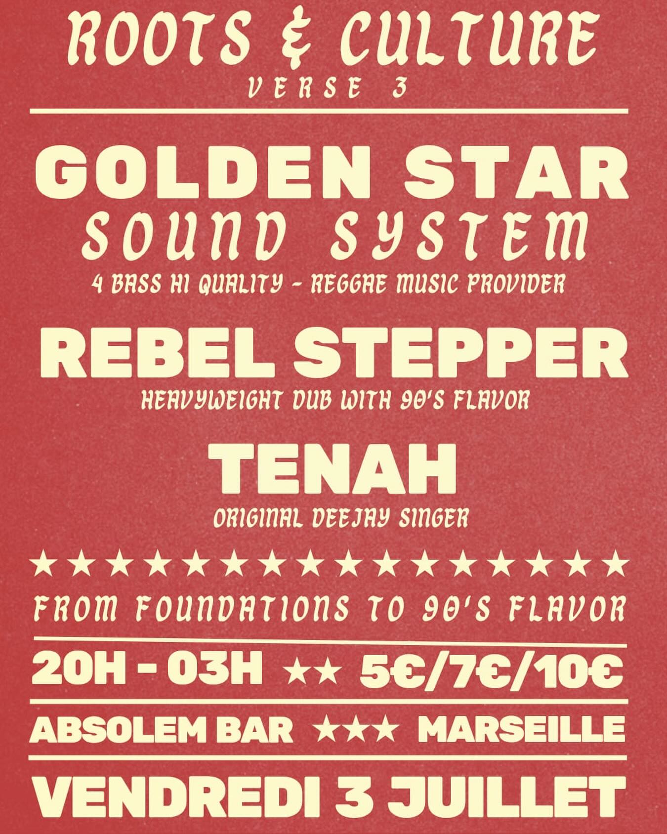 GOLDEN STAR sound system, REBEL STEPPER and TENAH